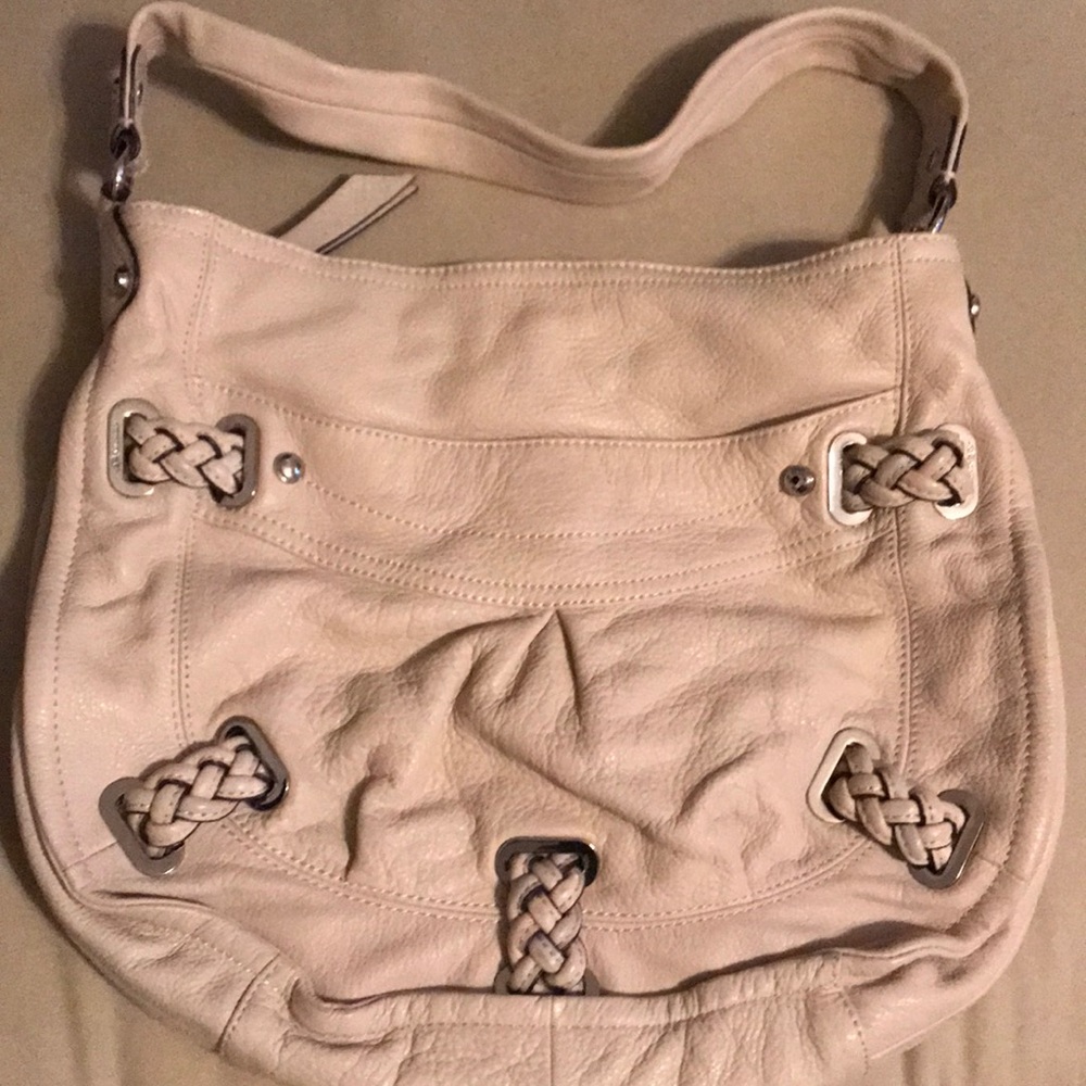 Buttery soft b.makowsky bag with braiding.